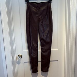 NWT Rag & Bone Nina Faux Leather Pull On Skinny Pants in Burgundy
